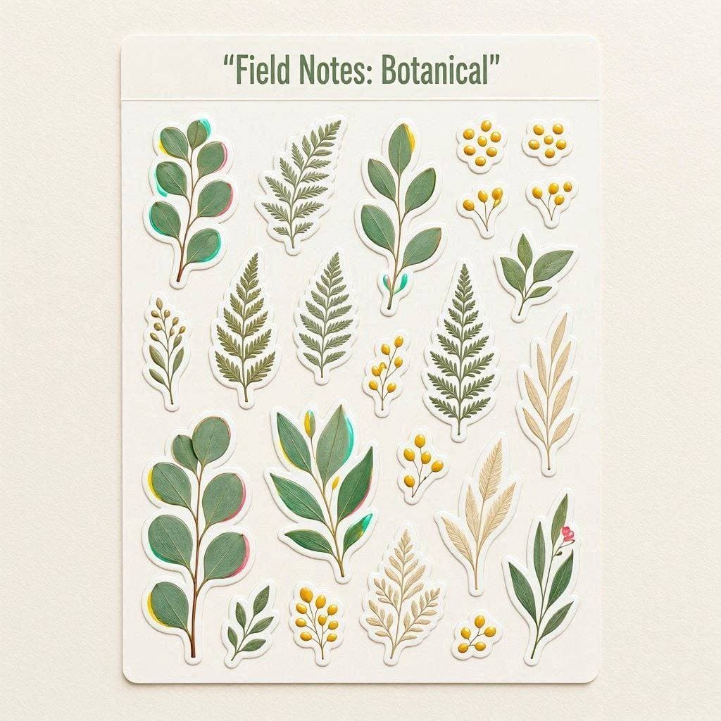 Field Notes: Botanical sticker sheet by Junia Vale