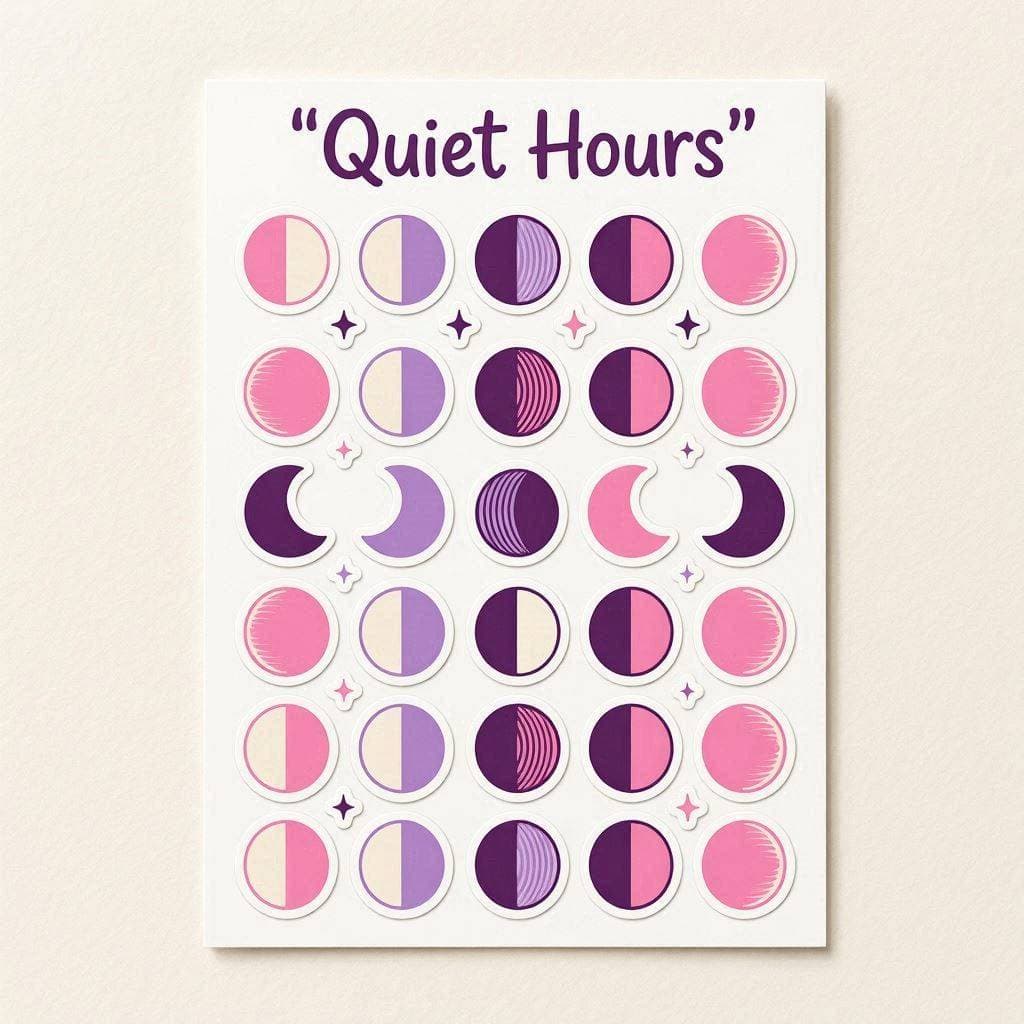 Quiet Hours sticker sheet by Marta Ilves