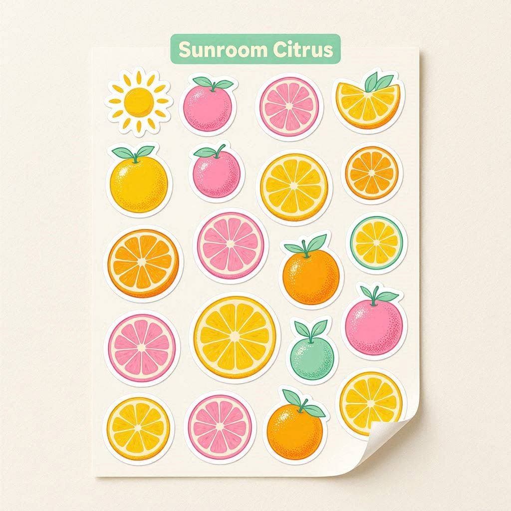 Sunroom Citrus sticker sheet by Ines Okafor